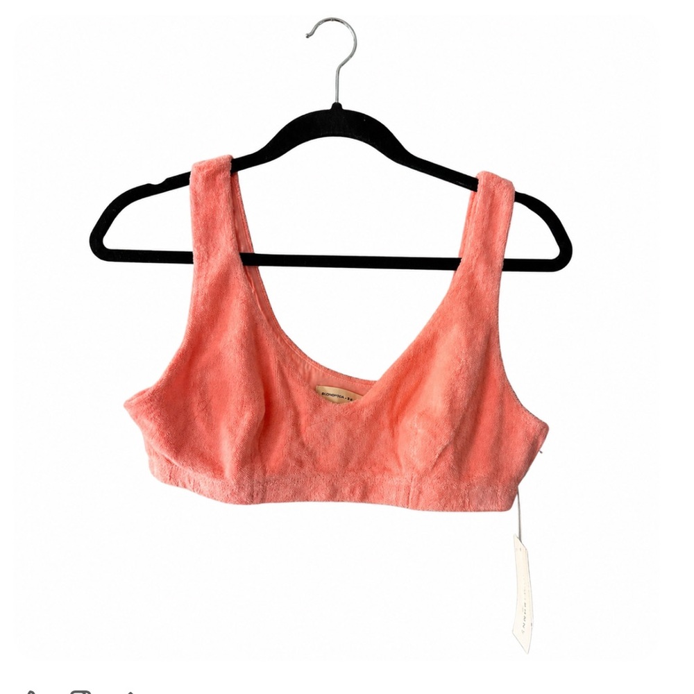 Beyond yoga x Donni terry collection bra coral  100% cotton soft size Large New